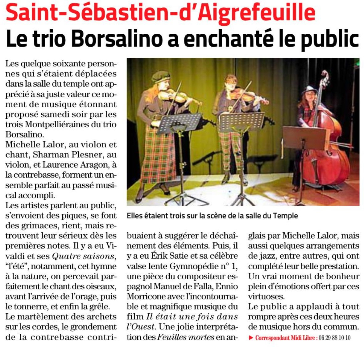 Article Trio Borsalino